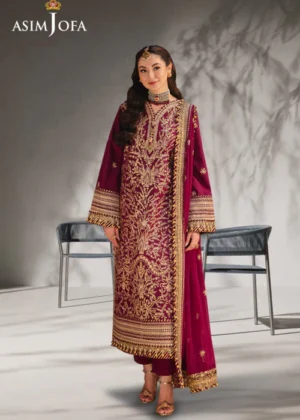 Asim Jofa AJKK-03 EMBROIDERED TWISTED SILK 3 PCS