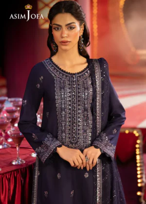 Asim Jofa AJLFF-03 Embroidered Silk 3 Pcs