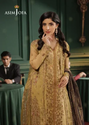 Asim Jofa AJPF-26 EMBROIDERED ZARI NET 3 PCS