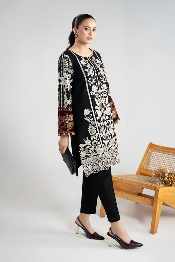 Maria-B Embroidered Cotton Dobby Suit - Image 3