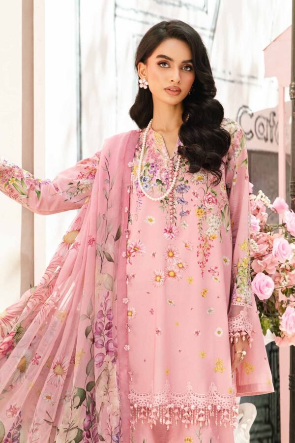 Maria-B  Embroidered Lawn Suit | MPT-2603-B - Image 3