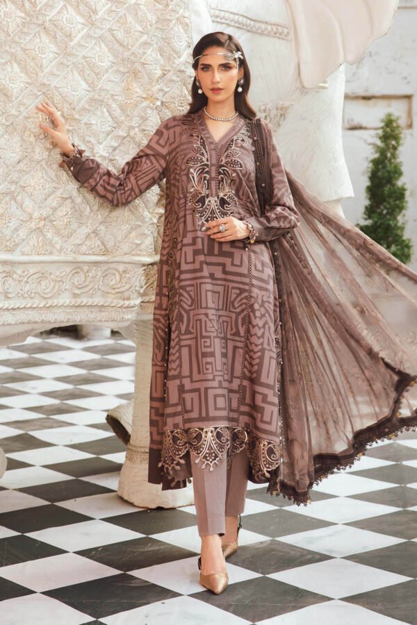 Maria-B Embroidered Cambric Suit | MPT-2703-B
